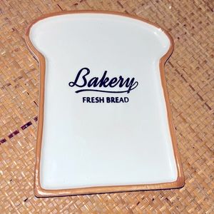 Farmhouse ceramic bread trinket tray/spoon rest